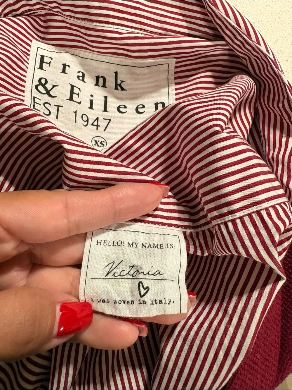 Frank & Eileen Burgundy Stripe Button-Down with Burgundy Bib tuxedo style - Picture 10 of 11